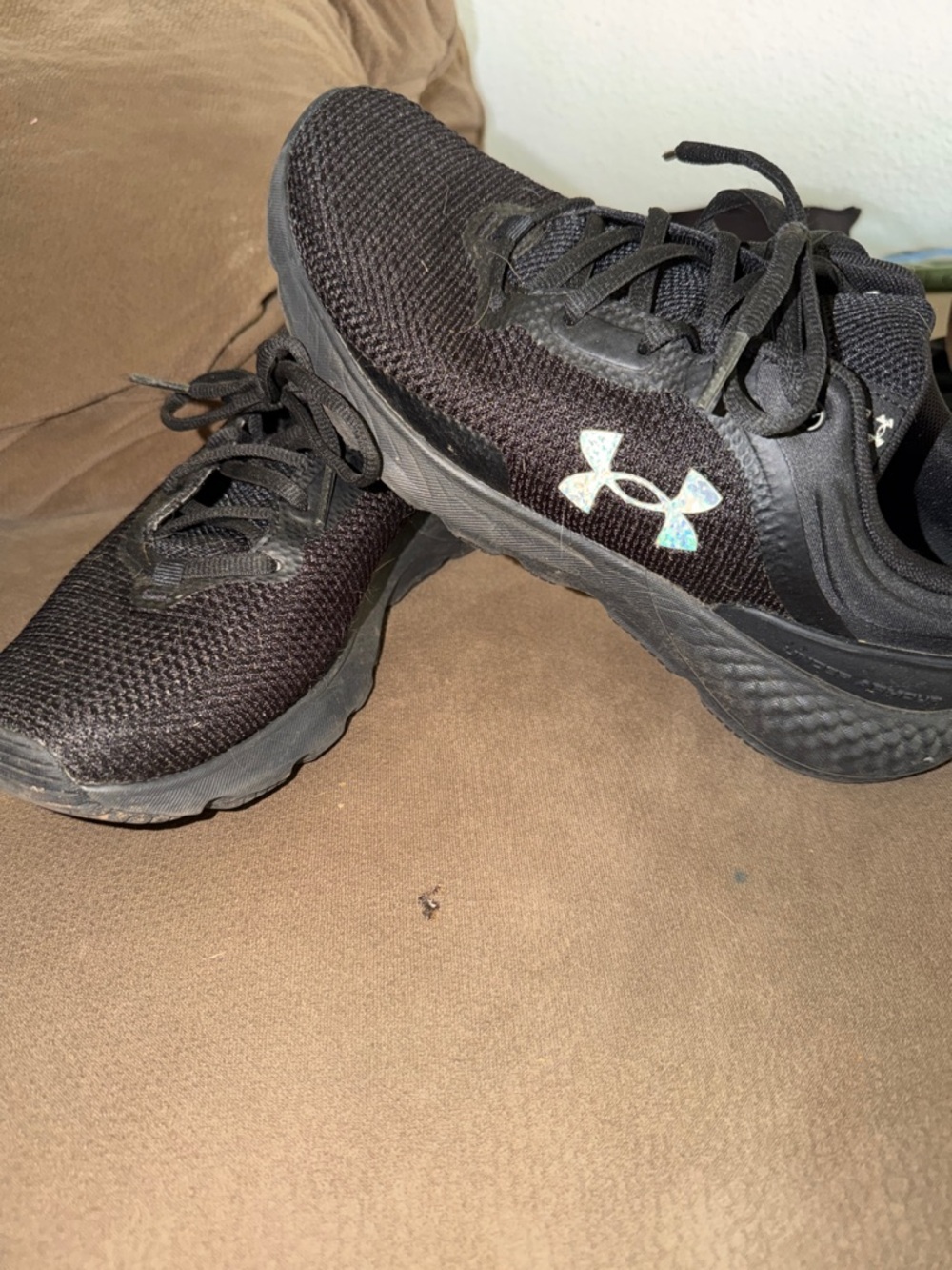 Under Armour Black Mesh Training Shoes with Iridescent Logo